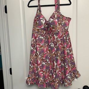 Two piece swim dress, fits up to 3x tag is 2x